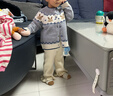 幼歌（YOUGE）嬰幼兒秋季新款甜美木耳花邊休閑褲寶寶軟糯肌理毛線(xiàn)褲 淺杏 90 cm 曬單實(shí)拍圖