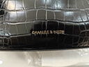 CHARLES&KEITH鱷魚紋凱莉包手提斜挎婚包包女包生日禮物七夕禮物CK2-50270880-1 Black黑色 S 曬單實(shí)拍圖