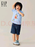 蓋璞男幼童2025春季新款卡通圖案純棉短袖T恤兒童裝上衣美版742993 奶黃色 110 /60(5-6歲) 曬單實拍圖
