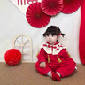 迪士尼寶寶寶寶衣服男紅色滿月百天爬服周歲禮服女中國風(fēng)嬰兒連體衣秋冬裝 紅色 73cm 曬單實拍圖