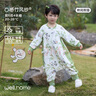 威爾貝魯（WELLBER）嬰兒睡袋1-3歲前6后4寶寶竹棉紗布分腿睡衣兒童春夏季 林間熊貓L 曬單實(shí)拍圖