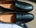 品牌男鞋真皮休閑鞋特價(jià)斷碼處理夏季透氣豆豆鞋軟底一腳蹬爸爸鞋 808黑色真皮 42 曬單實(shí)拍圖