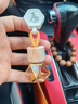 汽車(chē)香水掛件車(chē)載櫸木精油香薰空瓶吊墜車(chē)內懸掛式時(shí)尚香氛女掛飾 【空瓶】黃繩款-配送滴管 曬單實(shí)拍圖