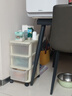 霓峰小推車置物架落地多層零食收納家用客廳架嬰兒用品寶寶玩具儲物架 奶油白3層【高性價比】透明抽屜 曬單實拍圖