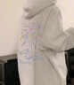 趣米樂(lè )韓系ins連帽衛衣女秋冬季重磅潮流運動(dòng)棉上衣服寬松休閑長(cháng)袖外套 白灰色【加絨款】 M 曬單實(shí)拍圖