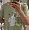 芬騰夏季薄款短袖純棉家居服大碼可愛(ài)睡衣全棉女款連衣睡裙 草綠 L 曬單實(shí)拍圖