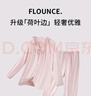 歌美姿莫代爾月子服春夏產(chǎn)后孕婦產(chǎn)前睡衣套裝家居服哺乳長袖花邊 薄霧玫瑰(粉 L 曬單實拍圖