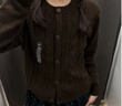 優(yōu)衣庫童裝女童souffle yarn舒芙蕾開(kāi)衫長(cháng)袖毛衣外套新款478173 38 深褐色 160 曬單實(shí)拍圖