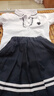 G.DUCKKIDS女童夏裝套裝2024新款洋氣兒童衣服女孩夏季百褶裙學(xué)院風(fēng)衣服兩件 白色一套 120 建議110-120cm6-7歲 曬單實(shí)拍圖