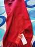 恒源祥純羊毛圍巾女士秋冬季加大紅色百搭保暖披肩兩用長(cháng)款加厚男 大紅色 曬單實(shí)拍圖