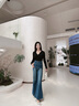 美麗衣櫥（BEAUTIFUL WARDROBE）美式復古大褲腳牛仔褲女款2025秋季寬松垂感拖地闊腿褲子女 曬單實(shí)拍圖