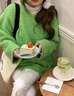 恩若凡海馬毛毛衣女慵懶馬海毛綠色秋冬小個(gè)子打底衫加厚上衣內搭風(fēng)軟糯 綠色 S 曬單實(shí)拍圖