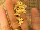 CRD克徠帝黃金吊墜花絲蝴蝶足金999古法空心掛墜女款送節日禮物 8g 單吊墜不含鏈|HK00240A 曬單實(shí)拍圖