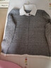 時(shí)尚假兩件打底衫開(kāi)衫毛衣女Polo領(lǐng)冬高端拼色麻花針織外套設計感 4088灰色+白領(lǐng) L  【建議111斤-120斤】 曬單實(shí)拍圖
