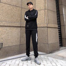 啄木鳥【三件套】運動套裝男秋冬季新款大碼衛(wèi)衣男連帽外套長褲休閑男裝 黑灰三件套【常規(guī)款】 XL （建議105-120斤） 曬單實拍圖