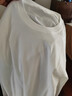 【親膚透氣】新疆棉純棉正肩長(cháng)袖t恤女裝寬松圓領(lǐng)內搭打底衫白色 白色 XL 曬單實(shí)拍圖