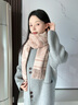 ELLE【禮盒裝】100%綿羊毛圍巾女秋冬禮物保暖時(shí)尚提花圍脖披肩中秋節(jié) 曬單實(shí)拍圖