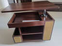 適帝凡茶幾小戶(hù)升降型客廳家用沙發(fā)邊柜可移動(dòng)小推車(chē)餐桌旋轉邊幾床邊桌 升降藤編邊幾【胡桃色】+感應燈 曬單實(shí)拍圖