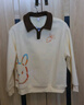 真維斯（Jeanswest）衛衣女外套春秋冬季新款polo領(lǐng)撞色寬松上衣服女生長(cháng)袖設計感女裝 米色 兔子涂鴉_KZ L 【推薦體重121-140斤】 曬單實(shí)拍圖