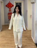 英氏七夕禮物孕婦秋季百棉月子服孕婦哺乳睡衣產(chǎn)婦家居服套裝V領(lǐng)黃XL 曬單實拍圖