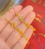 中國黃金（CHINA GOLD）黃金耳釘女士足金拉絲八芒星流蘇耳環(huán)生日禮物送女友老婆 拉絲八芒星流蘇耳環(huán)*金重約2.8g 曬單實(shí)拍圖