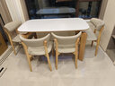 全友家居奶油風(fēng)巖板臺面餐桌椅組合一桌四椅客廳餐廳家用吃飯高腳桌子 曬單實(shí)拍圖