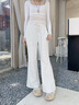 名創(chuàng  )優(yōu)品（MINISO）直筒微喇褲女2025秋季新款垂感闊腿休閑運動(dòng)衛褲子高腰顯瘦馬蹄褲 藏青 L 165 (體重115-130斤) 曬單實(shí)拍圖