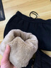 闊腿褲女2025秋冬高腰羊羔絨韓版女士休閑窄版直筒褲加絨加厚褲子 黑色-【長(cháng)褲巨厚羊羔絨】 L 建議110-125斤 曬單實(shí)拍圖