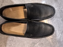 奧康（Aokang）商務(wù)休閑皮鞋男牛皮軟底舒適套腳樂(lè )福鞋黑色41碼 曬單實(shí)拍圖