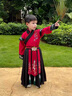 小淘孩男童漢服春秋兒童古裝唐裝長(cháng)袖中國風(fēng)中秋演出服表演服 紅色150 曬單實(shí)拍圖