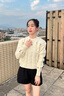 施洛瀾女士加厚毛衣秋冬2025年新款內搭針織打底衫洋氣寬松外穿短款上衣 白色 均碼 建議80-135斤 曬單實(shí)拍圖