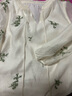 尚都比拉優(yōu)雅度假雪紡衫女春季七分燈籠袖襯衣V領薄透上衣 杏底綠花  L  曬單實拍圖