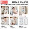 新安代嬰兒床中床新生兒0-3歲床 睡覺(jué)可移動(dòng)便攜式嬰兒床折疊床 小萌熊床+斜坡墊+腿托+游戲欄 曬單實(shí)拍圖