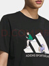 adidas情侶休閑純棉印花上衣圓領(lǐng)短袖T恤男女夏季阿迪達斯輕運動(dòng) 黑色     L 曬單實(shí)拍圖