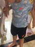 NIKE 耐克童裝短袖T恤+短褲2件套夏季滿印潮流男女童柔軟透氣套裝 曬單實拍圖