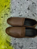星頭啄木鳥(niǎo)100%牛筋底男鞋新款軟底皮鞋男韓版真皮休閑鞋男百搭豆豆鞋爸爸鞋 XT6855棕色 39 曬單實(shí)拍圖