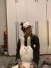 另約韓版撞色可愛(ài)凱蒂貓睡衣女春秋薄款千鳥(niǎo)格長(cháng)袖長(cháng)褲舒適家居服套裝 7135 KT貓千鳥(niǎo)格 L 曬單實(shí)拍圖