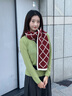 viney新款圍巾女冬季保暖格子圍脖百搭披肩情侶生日情人節禮物送女友 紅配米禮盒裝 高級感輕奢休閑時(shí)尚 曬單實(shí)拍圖