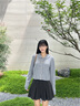 Teenie Weenie小熊女四季針織開衫2025秋新款少女感翻領舒適毛衣 灰色 S 曬單實拍圖