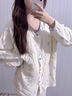 貓人純棉孕婦睡衣女夏季薄款產(chǎn)后哺乳吸汗紗布帶胸墊月子服家居服套裝 條紋花朵 【純棉紗布 帶胸墊 吸汗不悶熱】 L 【推薦約100-120斤】 曬單實(shí)拍圖