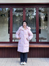 BOSIDENG25新款羽絨服女中長(cháng)款90絨連帽時(shí)尚休閑厚冬季保暖外套B250245252 櫻花蜜粉1925 XS 155/80A 體重約100斤以?xún)?曬單實(shí)拍圖