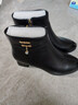 富貴鳥(niǎo)中年女鞋粗跟真皮短靴女款厚底增高皮靴女靴軟底媽媽鞋加絨可選 黑色【跟高4CM】 38 曬單實(shí)拍圖