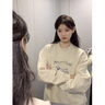 風(fēng)采兔衛衣女秋裝新款女2025韓系復古趣味小狗印花寬松百搭套頭上衣女裝 白灰色【薄款】 M 曬單實(shí)拍圖