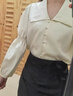 妙奕嘉打底衫女長(cháng)袖白襯衫2025年新款職業(yè)通勤風(fēng)面試正裝襯衣內搭上衣 【杏色】法式翻領(lǐng)燈籠袖襯衫 L （建議體重約110-120斤） 曬單實(shí)拍圖