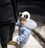 迪士尼（Disney）嬰兒羽絨服連體衣0-4歲男寶女寶嬰幼兒小童冬季外出哈衣爬服加厚 冰雪藍(lán)配灰毛領(lǐng) 100 建議身高90-100 曬單實(shí)拍圖