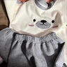 G.DUCKKIDS嬰兒春裝套裝小童衛(wèi)衣兩件套3-6-12個月男童春秋款男女寶卡通衣服 灰色 可愛熊套裝 90 cm 建議12-18個月 曬單實拍圖