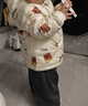 巴拉巴拉兒童羽絨服女童男童2025年冬季寶寶輕薄保暖外套上衣萌趣男寶女寶 白紅小熊薯條00366-白鴨絨 100 (充絨量32g) 曬單實(shí)拍圖