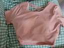 維多利亞旅行者瑜伽服女秋冬健身服跑步運(yùn)動T恤普拉提訓(xùn)練服短袖美背含胸墊 曬單實拍圖