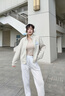 真維斯（JEANSWEST）休閑女款衛(wèi)衣外套2025秋季情侶潮牌簡約拉鏈開衫上衣立領運動夾克 曬單實拍圖
