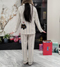 貓人純棉睡衣女士春秋夏季冬帶胸墊高級輕奢長(cháng)袖睡褲套裝可外穿家居服 條紋貓咪 【純棉舒適 自帶BRA】 L 【160-165cm/約100-120斤】 曬單實(shí)拍圖